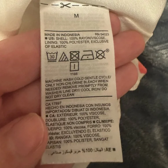 White Floral Print Dress with Spaghetti Straps Cami Medium - Picture 4 of 4